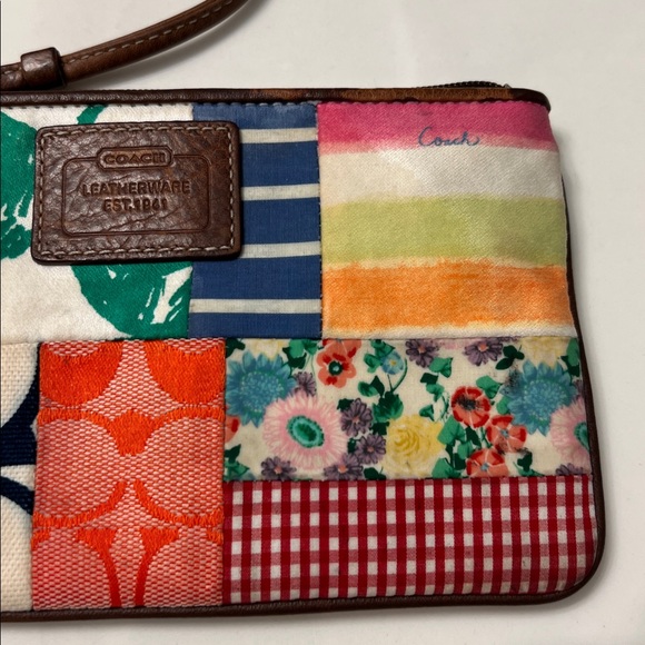 Coach Red and Pink Clutch Patchwork Design GUC - Picture 3 of 6